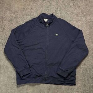 Lacoste Full Zip Track Jacket Mens Size 7 XL Navy Blue Embroidered Logo Sporty